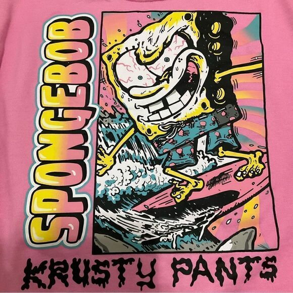 Spongebob Pink Sweatshirt Viacom Exclusive Size XL - Picture 1 of 5